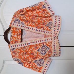 FREE PEOPLE Cropped Boho Puff Short Sleeve Festival Top